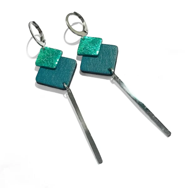 Boucles cuir Ada Argenté