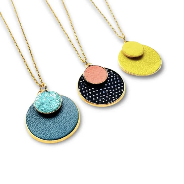 Collier cuir Bulles