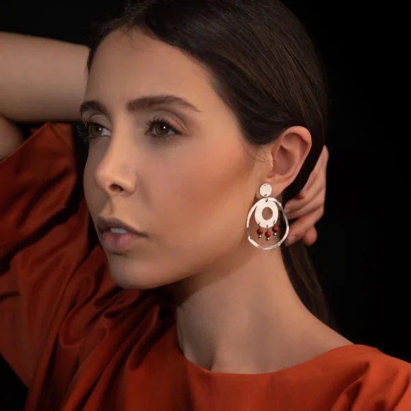 Boucles d'oreilles argentées Bergame