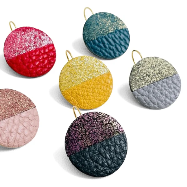 Boucles cuir pailleté Lumia