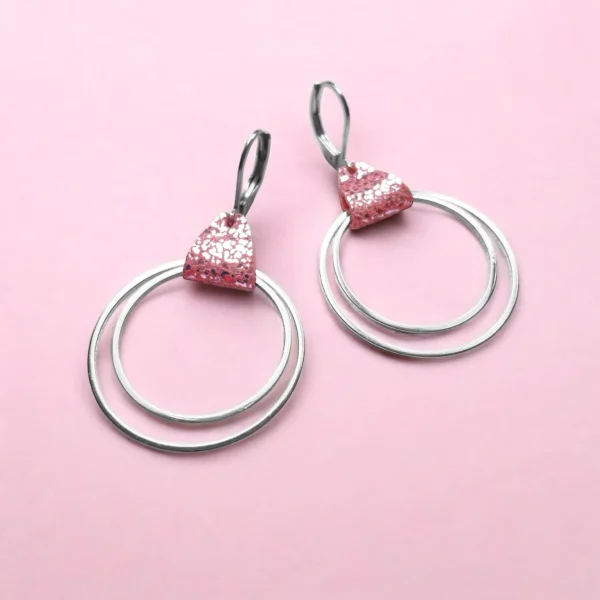 Boucles cuir Vega argenté