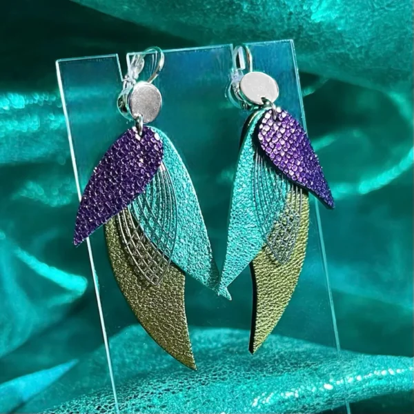 Boucles cuir Ara argenté