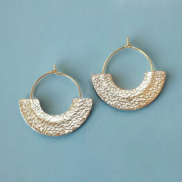 Boucles créoles cuir Mezzaluna