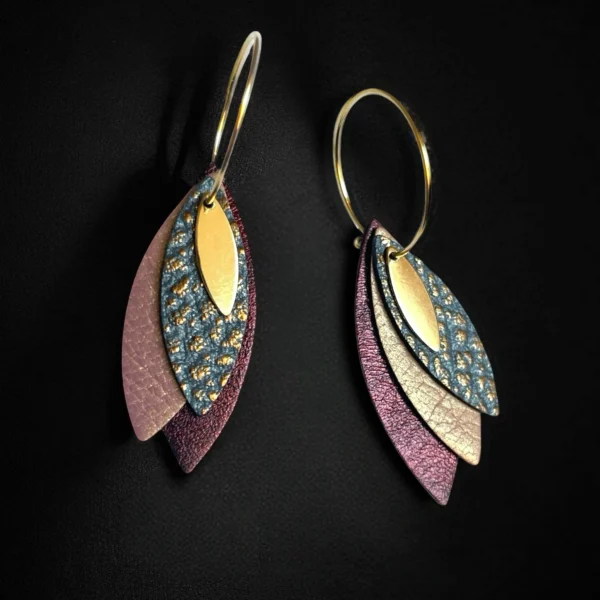 Boucles d'oreilles cuir Piume