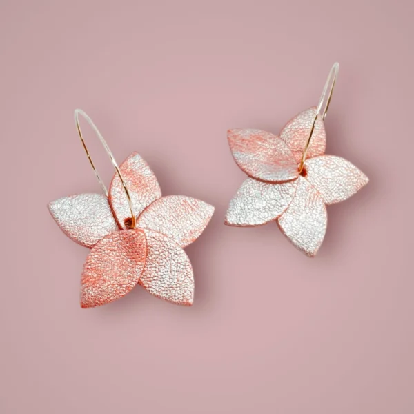 Boucles cuir Jasmin argenté