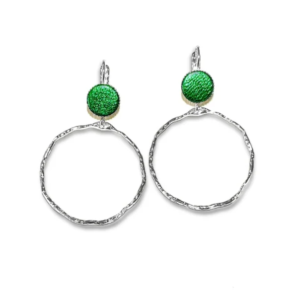 Boucles cuir Bali Créoles argentées