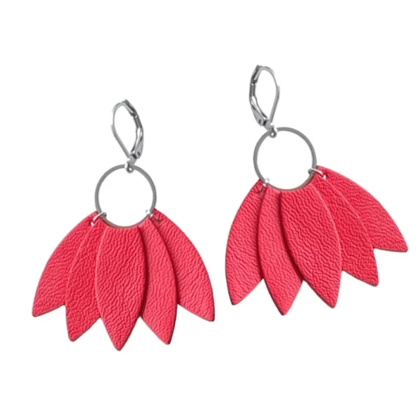 Boucles d'oreilles cuir Tekoa argenté