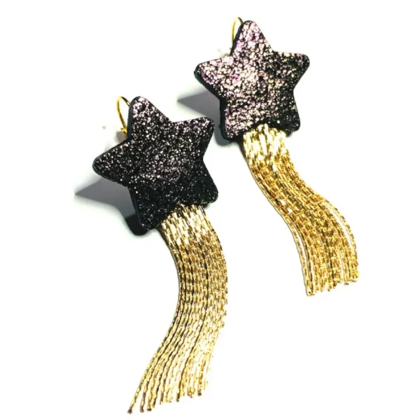 Boucles SuperStella cuir pailleté
