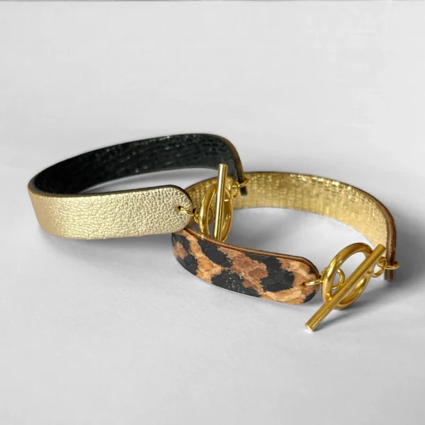 Bracelet cuir MILO doré