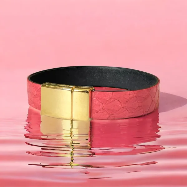 Bracelet cuir marin SAKO doré
