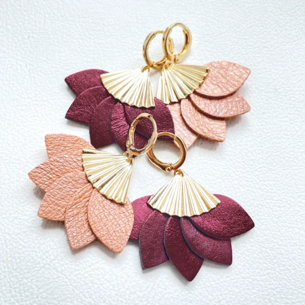 Boucles d'oreilles cuir Sakura