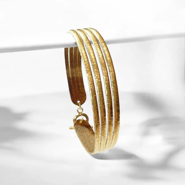 Bracelet cuir Timo doré