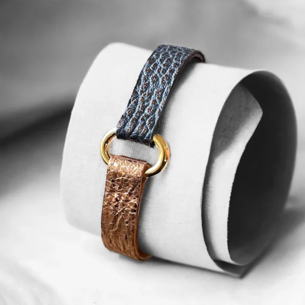 Bracelet cuir Lino doré