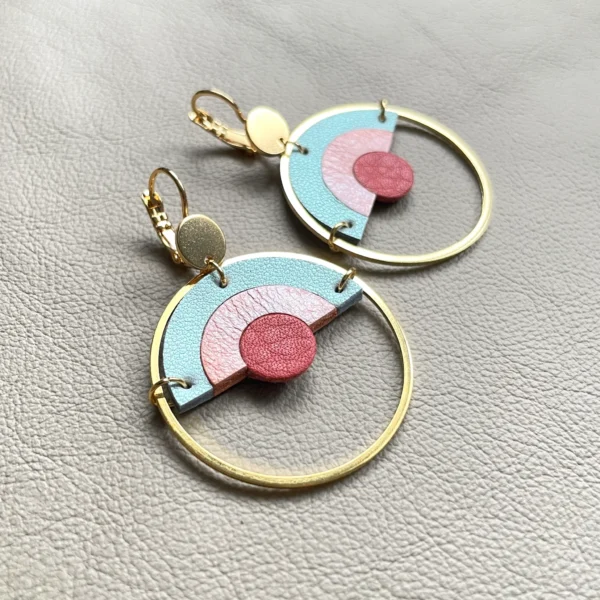 Boucles d'oreilles cuir Sunset