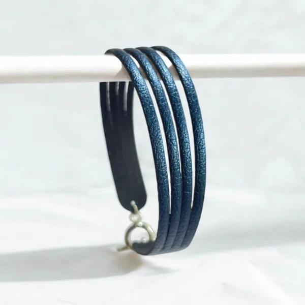 Bracelet cuir Timo argent