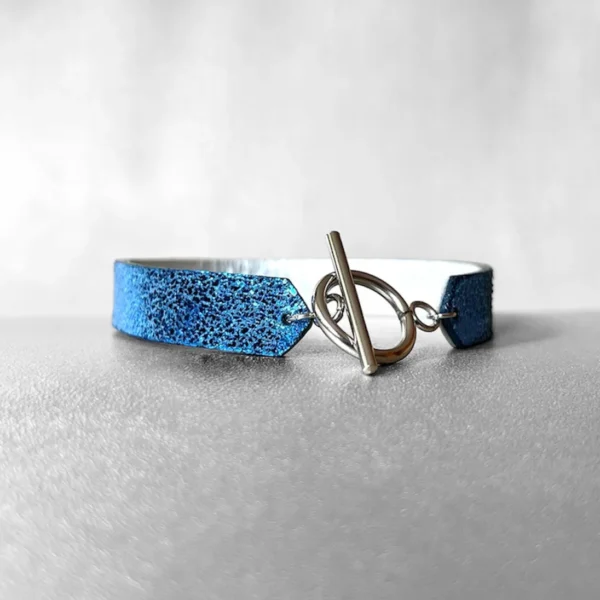Bracelet cuir MILO argenté