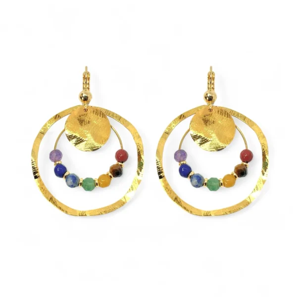 Boucles d'oreilles dorées 7 Chakras