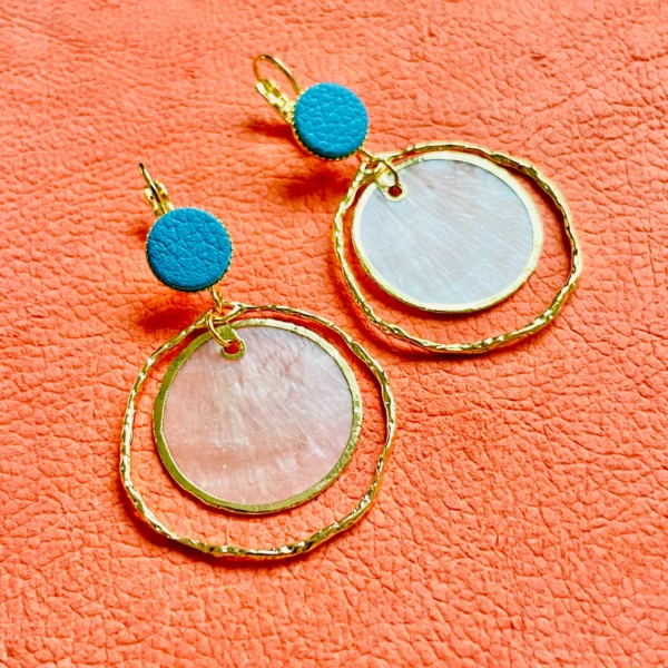 Boucles cuir Bali Créoles Capiz