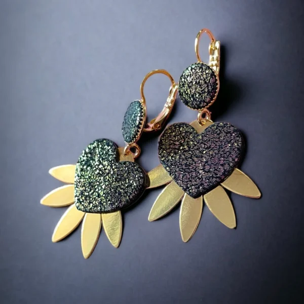 Boucles cuir pailleté Vénus