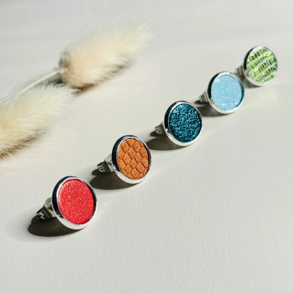Boucles cuir ILIS argenté