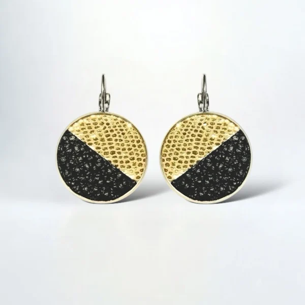 Boucles cuir Luna argentées